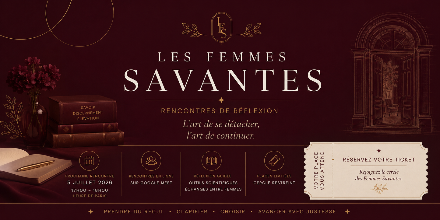 Rencontre des Femmes savantes : 1/ À mi-chemin, l'art de se détacher, l'art de continuer - 5 juillet 2026