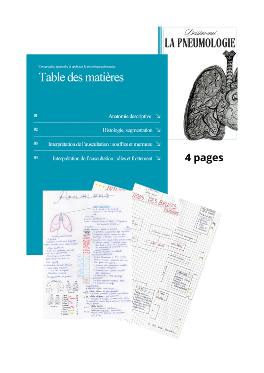 Dessine-moi la pneumologie : comprendre, apprendre et appliquer la sémiologie pulmonaire - livret illustré 4 pages